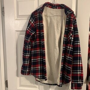 Plaid Sherpa-Lined Jacket